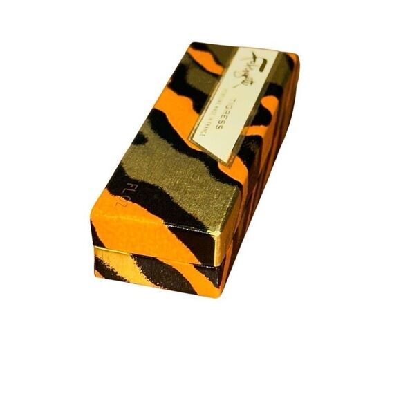 VINTAGE FABERGE FABERGETTE TIGRESS ROLL ON PERFUME 1/8 oz IN GOLDEN CASE FULL - Picture 2 of 10